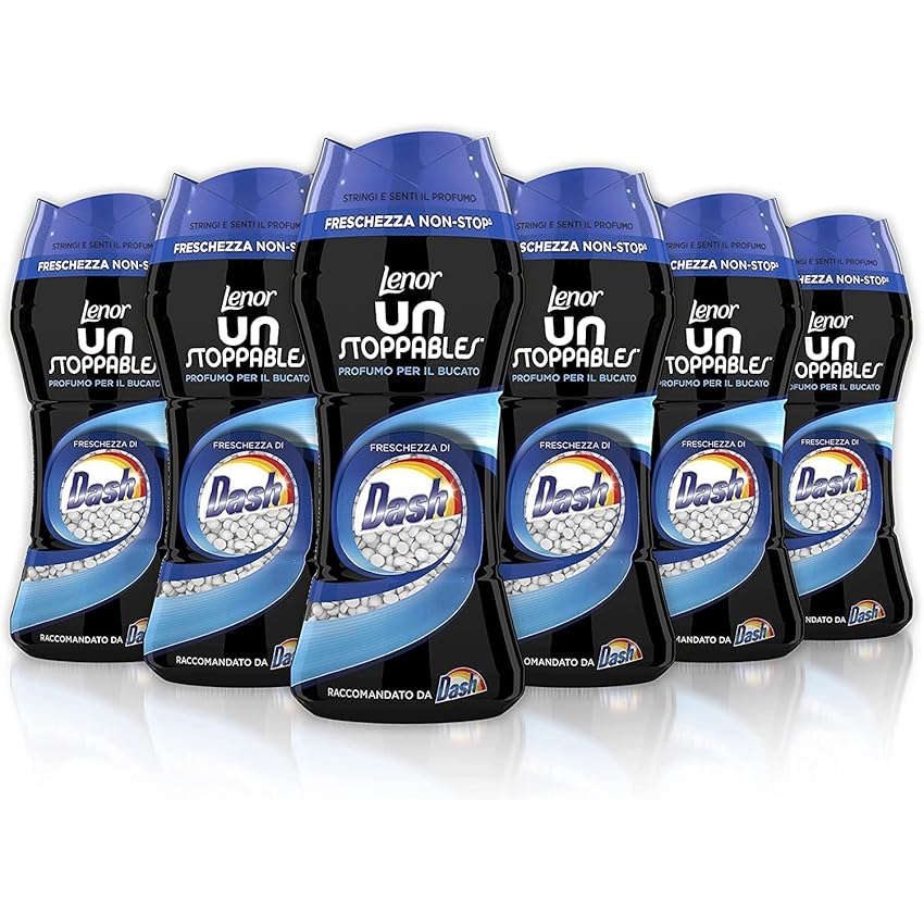 Immagine del prodotto Lenor Profumatore Bucato Perle Profumate Lavatrice, Unstoppables Freschezza Di Dash, Confezione da 6 (6 x 210 g), Intensificatore di Profumo, Maxi Formato, 100% Plastica Riciclata