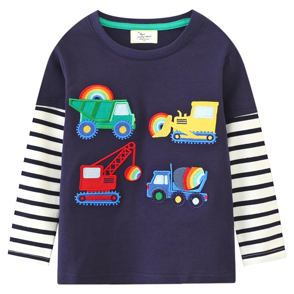Embroidery Patchwork Shirts(KIDS) Amazon.com: Toddler Boys Digger Shirt Embroidery Kids Tee