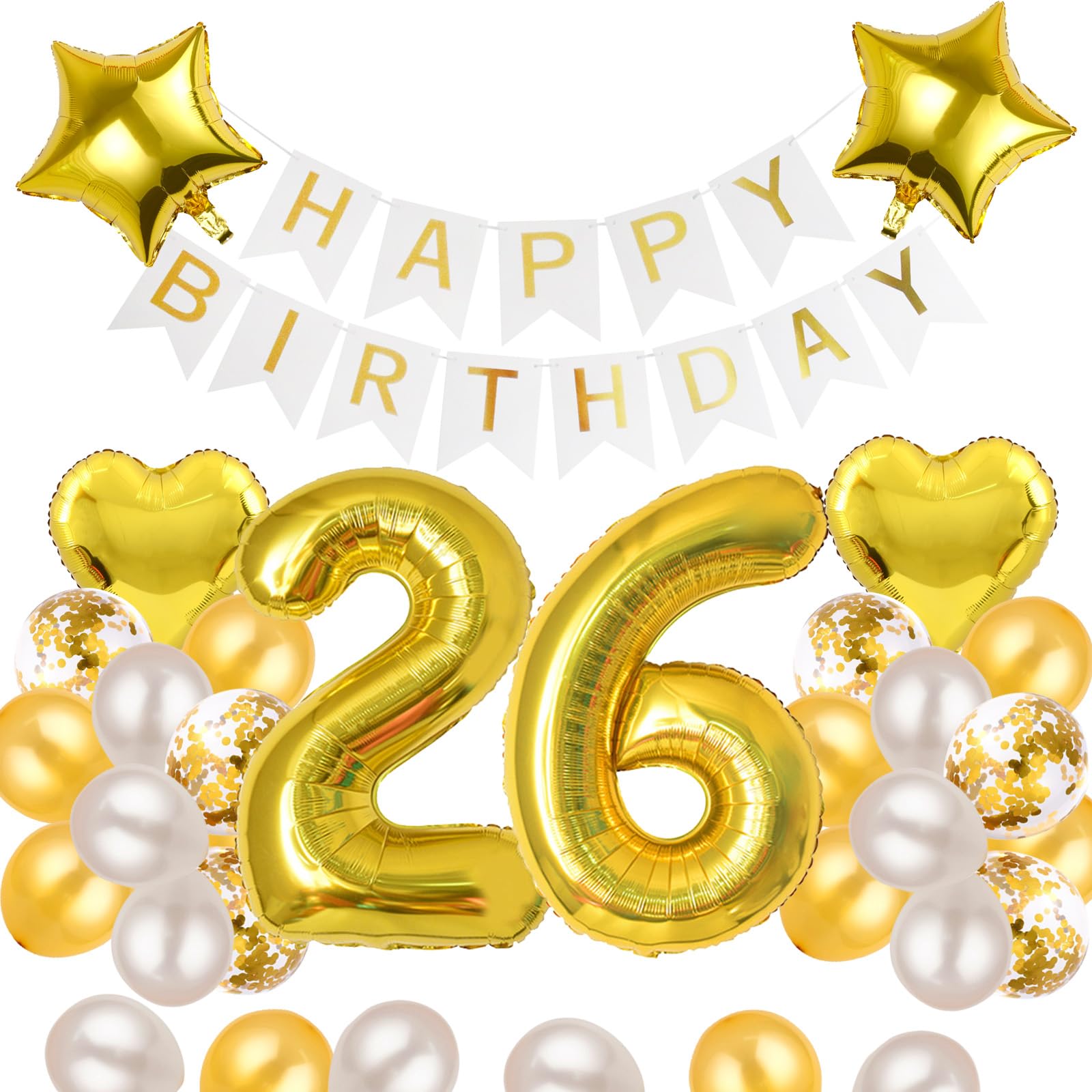 Amazon | 26歳 誕生日 バルーン 風船 飾り付け セット 数字
