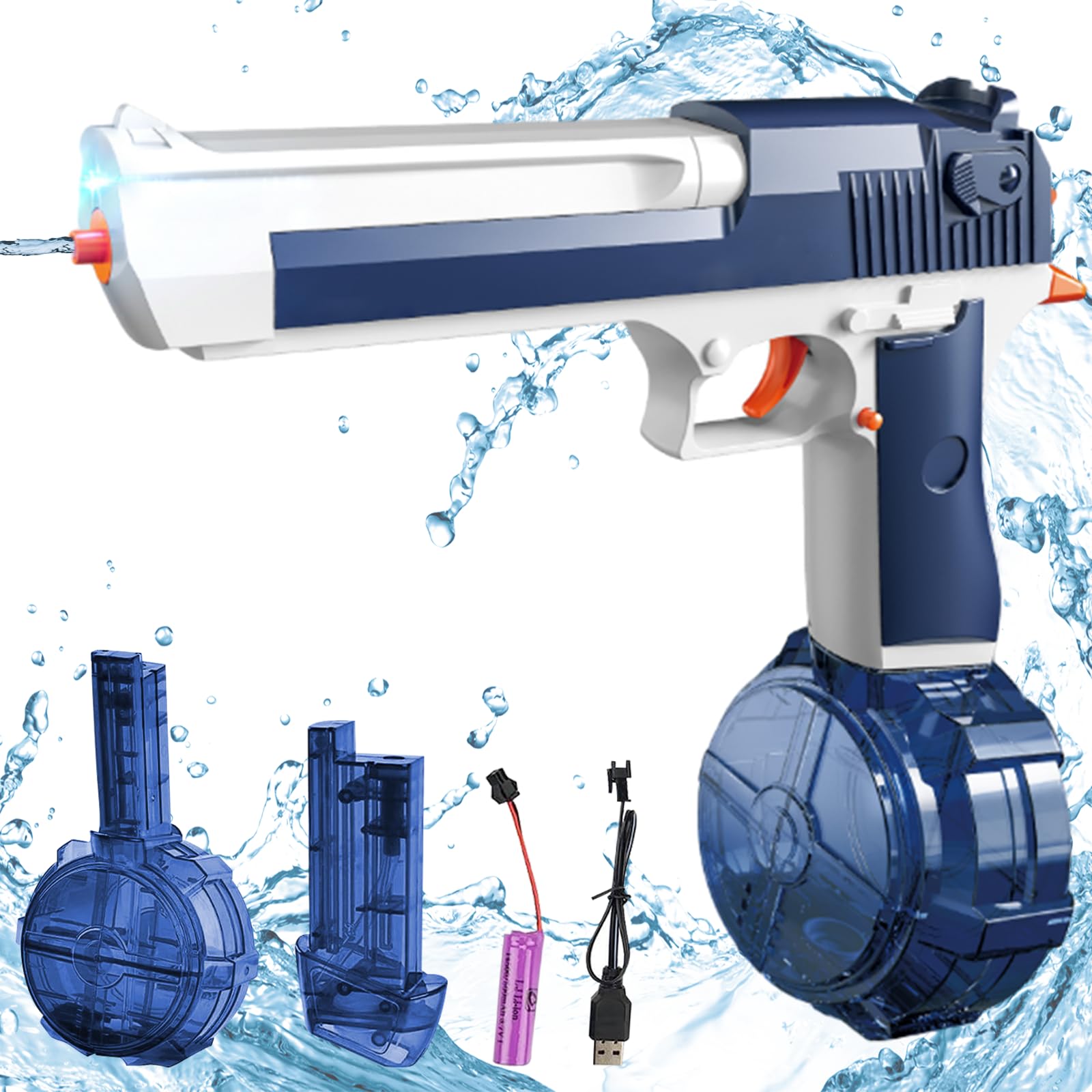 DERJLY Pistola de Agua Electrica Niños: Exterior Adultos Gun Eléctrica Potente para Verano Jardin Playa Piscinas Fiesta Juguetes