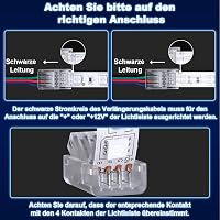 Set REDTRON de conectoare și cablu prelungitor de 5 m pentru benzi LED RGB 5050 cu 4 pini, fără lipire, 10 mm, 22AWG, incluzând 10 conectori 5
