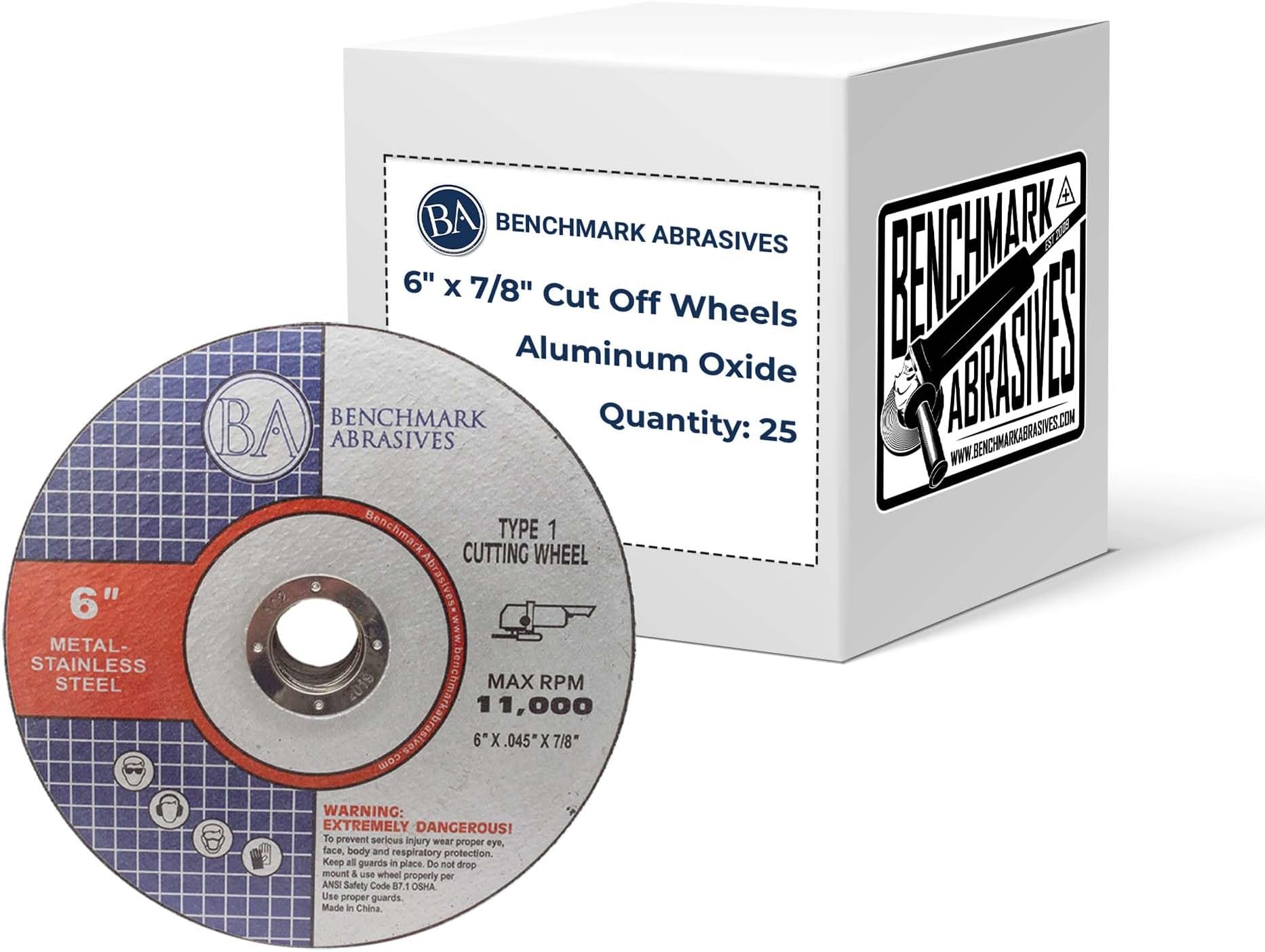 6 x .045 x 7/8 T1 Premium Thin Cut-Off Wheel - 25 pack