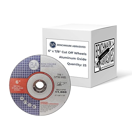 Benchmark Abrasives 6" Aluminum Oxide Type 1 Cut Off Wheels,
