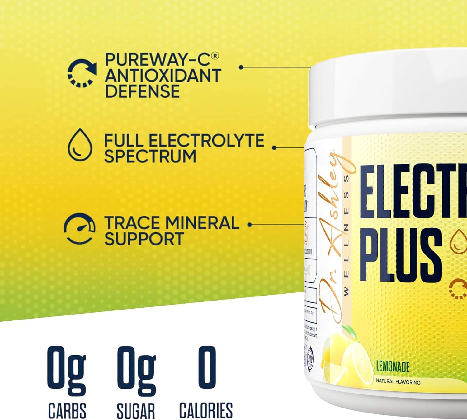 Electrolyte Plus Powder Drink Mix | Full Spectrum Electrolytes – Gluten Fee and Zero Sugar for Max Hydration | 30 Servings (30 Serving, Lemonade) - Image 4