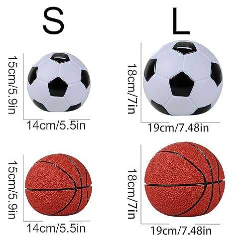 Miniatura 6 de Alcancías personalizadas para niños, banco personalizado para niños y niñas, banco de pelotas de fútbol, banco de dinero en efectivo, banco de