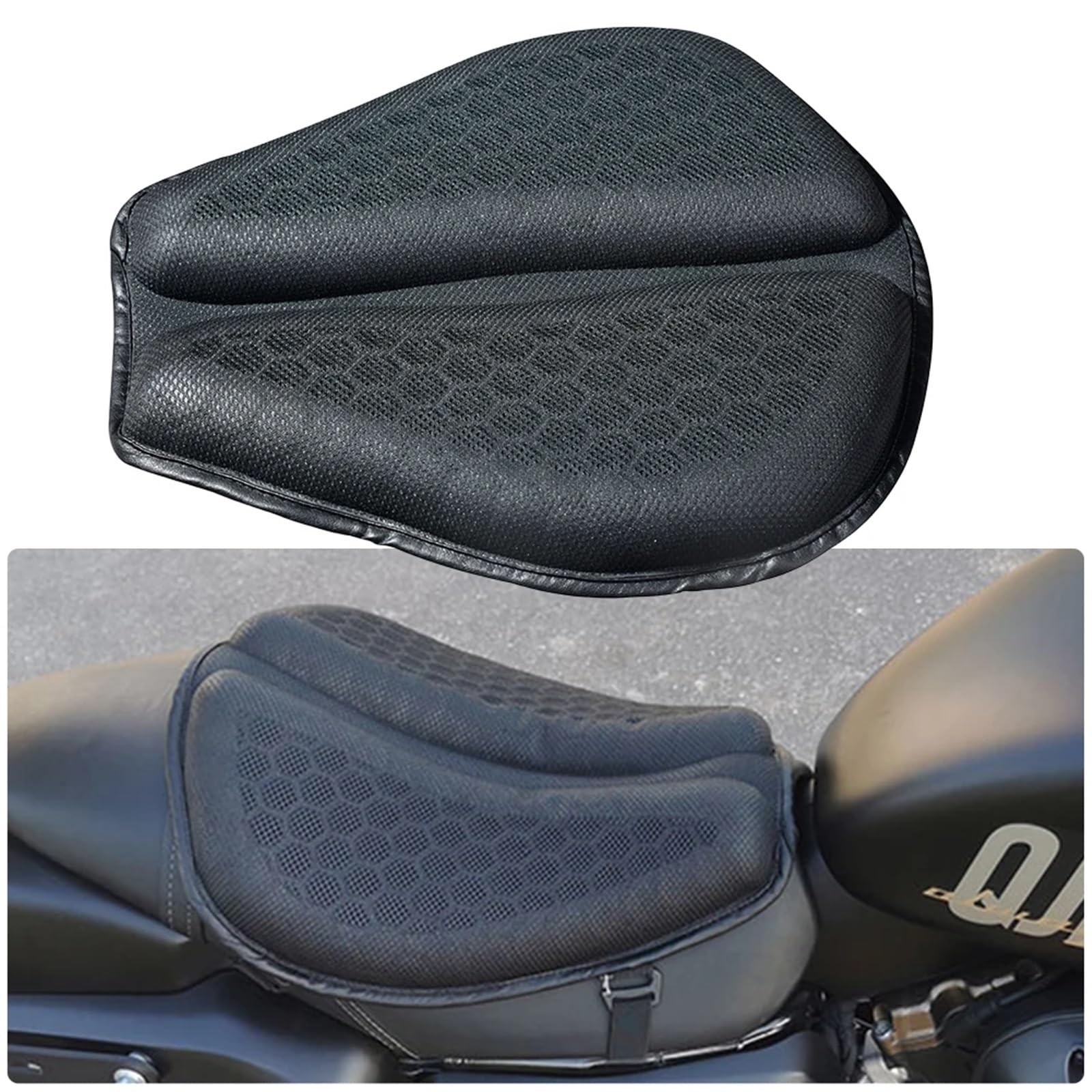 Sitzkissen Motorrad Kissen Atmungsaktives Motorrad-Sitzkissen, Gel-Sitzpolster, Stoßdämpfung, bequemes Motorrad-Sitzpolster