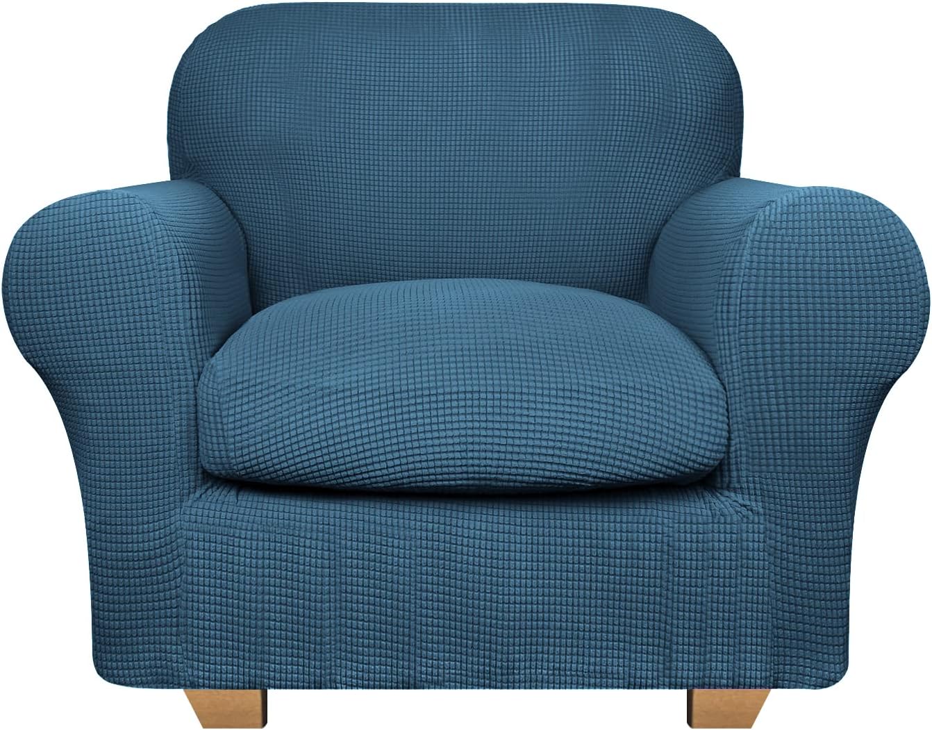 NORTHERN BROTHERS Chair Covers for Living Room, 2 Piece Soft Armchair Cover Slipcover, Washable Chair Slipcovers with Arms, Stretch Oversized Sofa Chair Cover Furniture Protector (Dusty Blue)