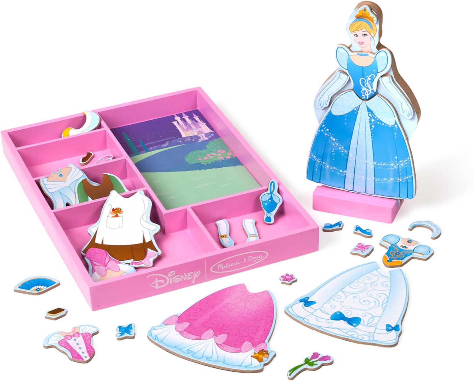 Melissa & Doug Cinderella Wooden Magnetic Dress-up Play Set