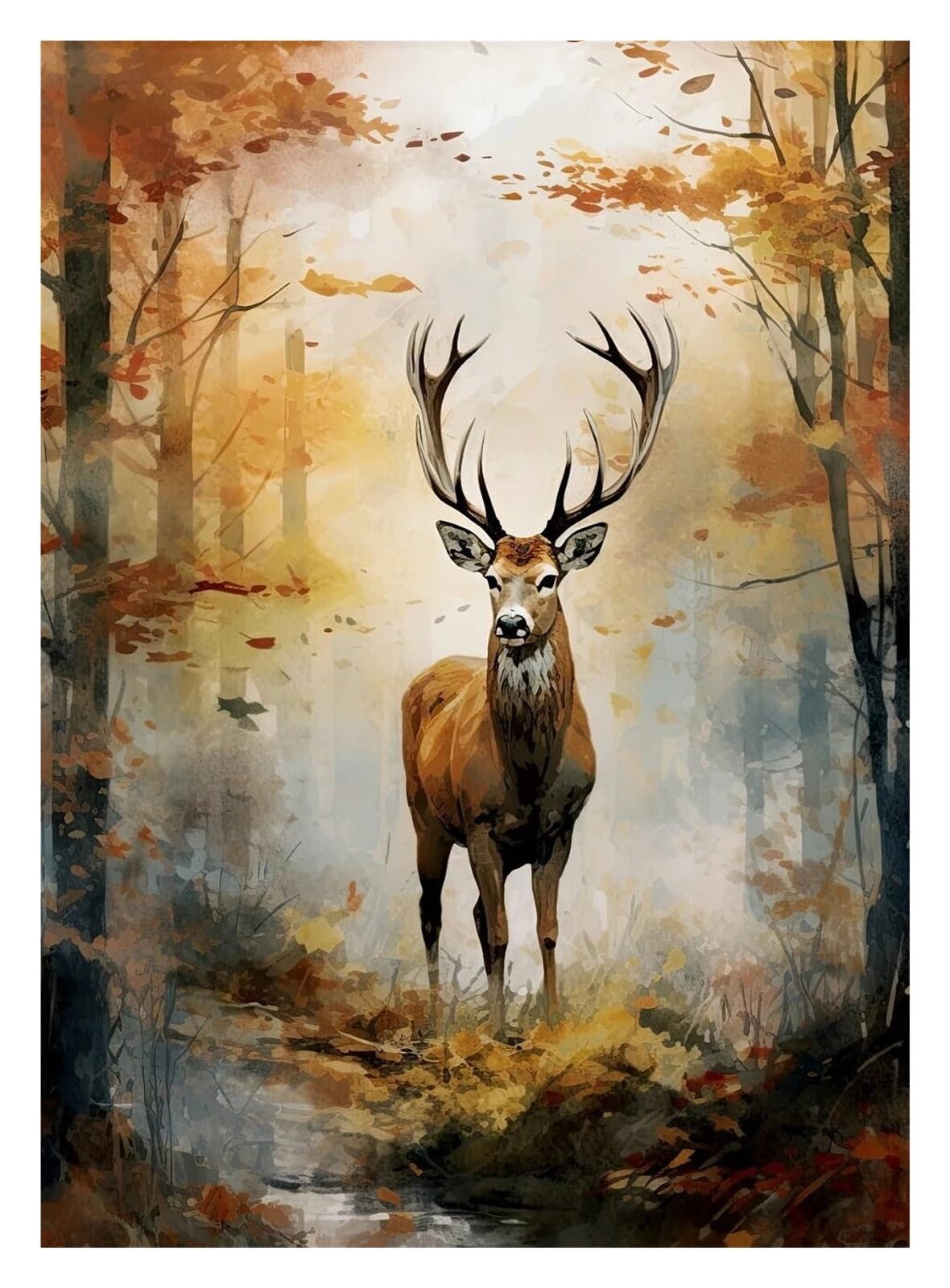 Décoration murale esthétique pour salon : affiche paon colorée