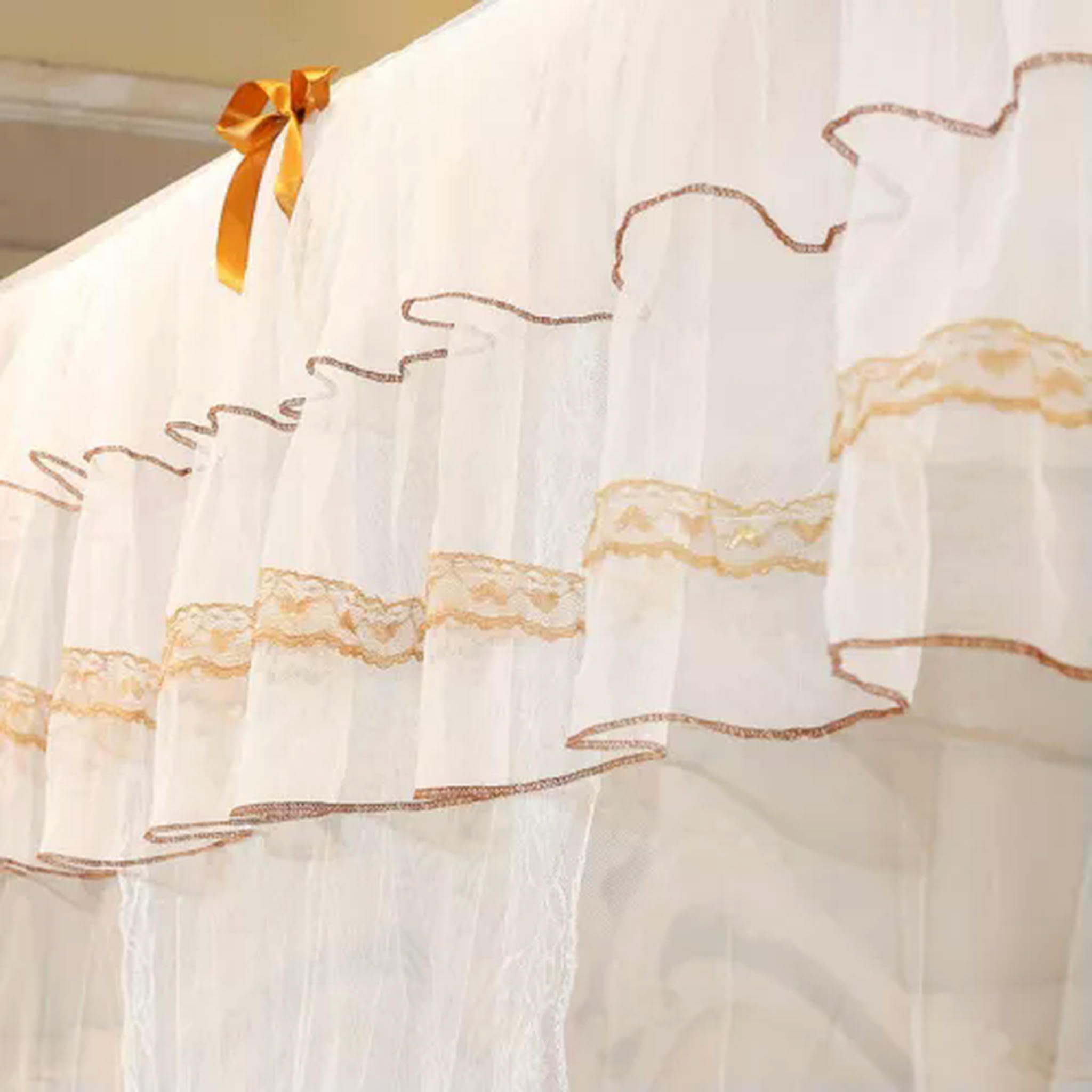 Luxus Prinzessin Vier Ecke Post Bett Vorhang Baldachin Netting Moskitonetz Bedd JJ-L