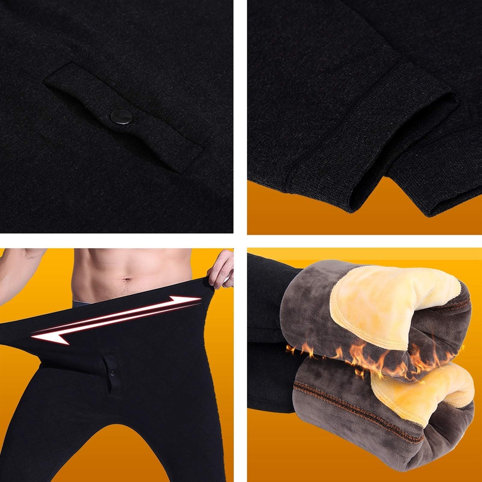 G&F Hombres Pantalones Térmicos Calzoncillos Largos Capa Base Pantalones Interior Grueso Leggings Pantalones Invierno