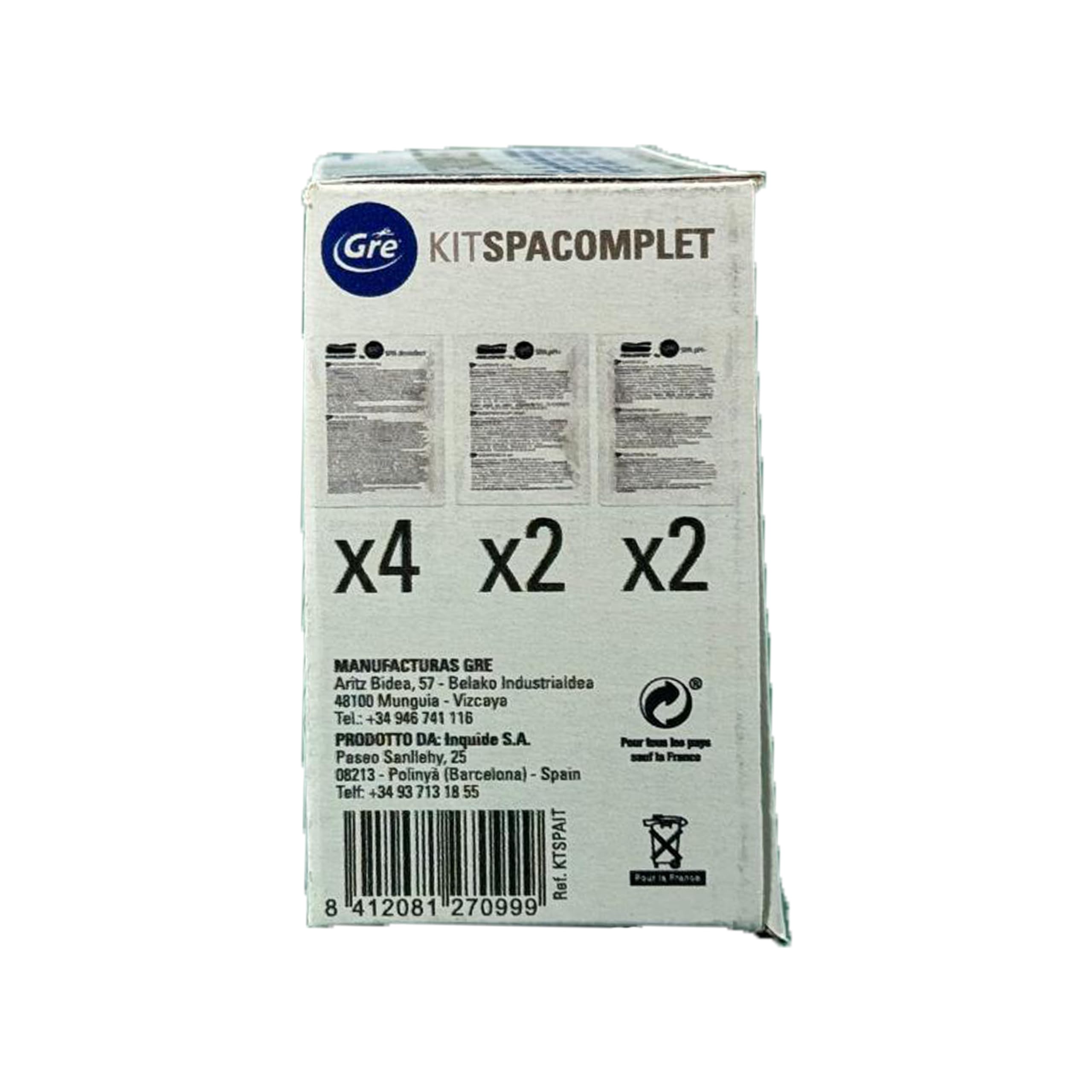 Gre Kit SpaComplete Monodosis - Tratamiento Fácil Para Agua De Spa Y Piscina (Mantenimiento Y Limpieza)