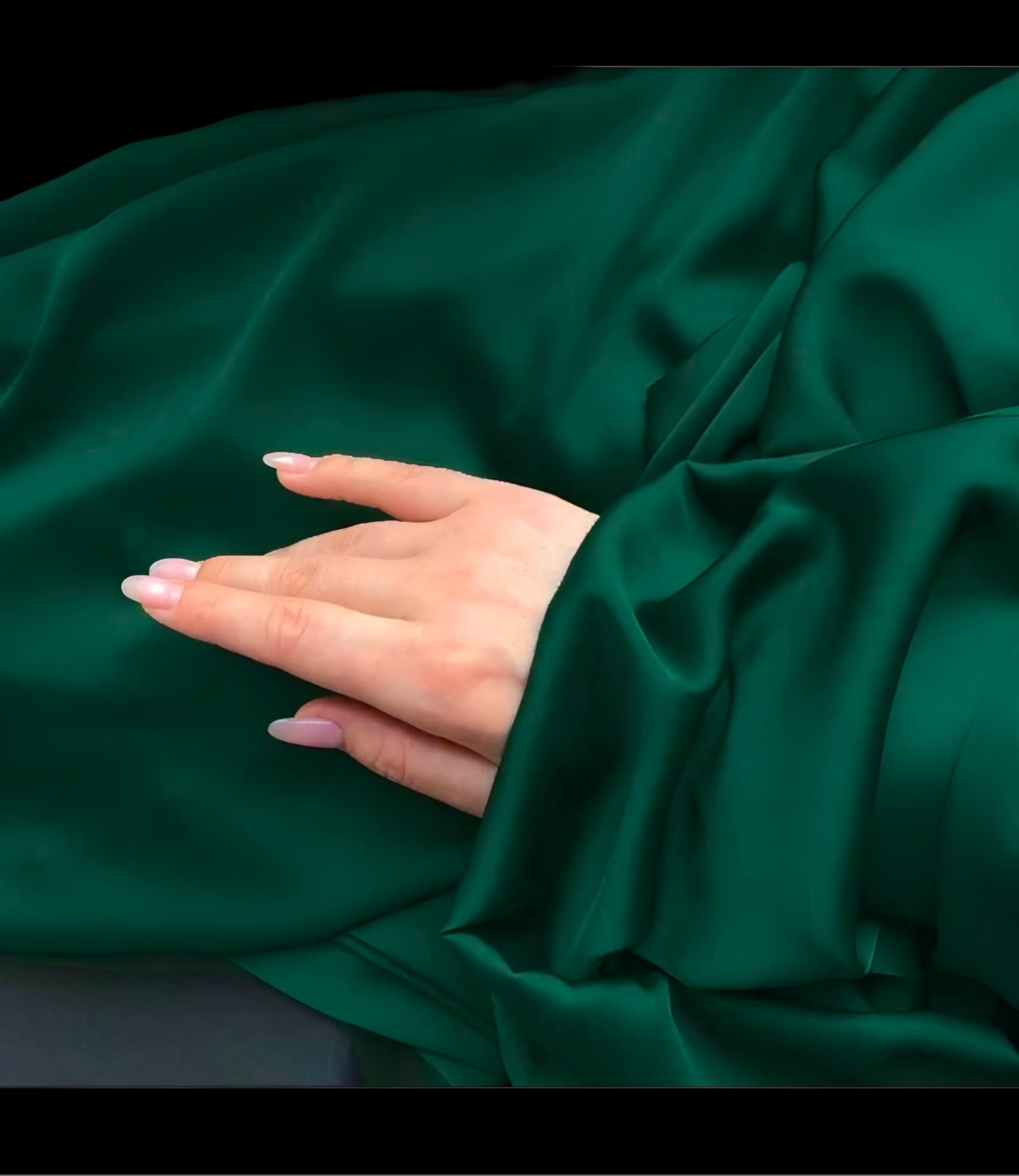 Unstitched Plain Satin Silk Fabric – Multipurpose Solid Running Material (44 Inch Width) – 2/4/5 Meter Variations – for Lehenga, Choli, Saree, Shirt, Home & DIY (Bottle Green, 2 Meter)-image-22