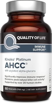 Quality of Life Kinoko Platinum AHCC Mushroom Extract and Microactive Curcumin SR - Immune Bundle