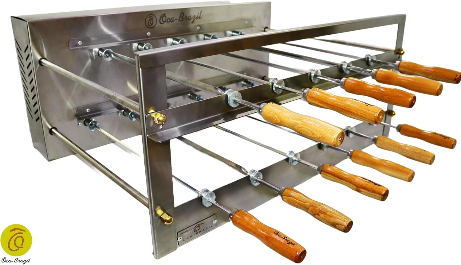 Brazilian BBQ Charcoal Grill - 11 Skewers - Rotisserie System - Oca-Brazil