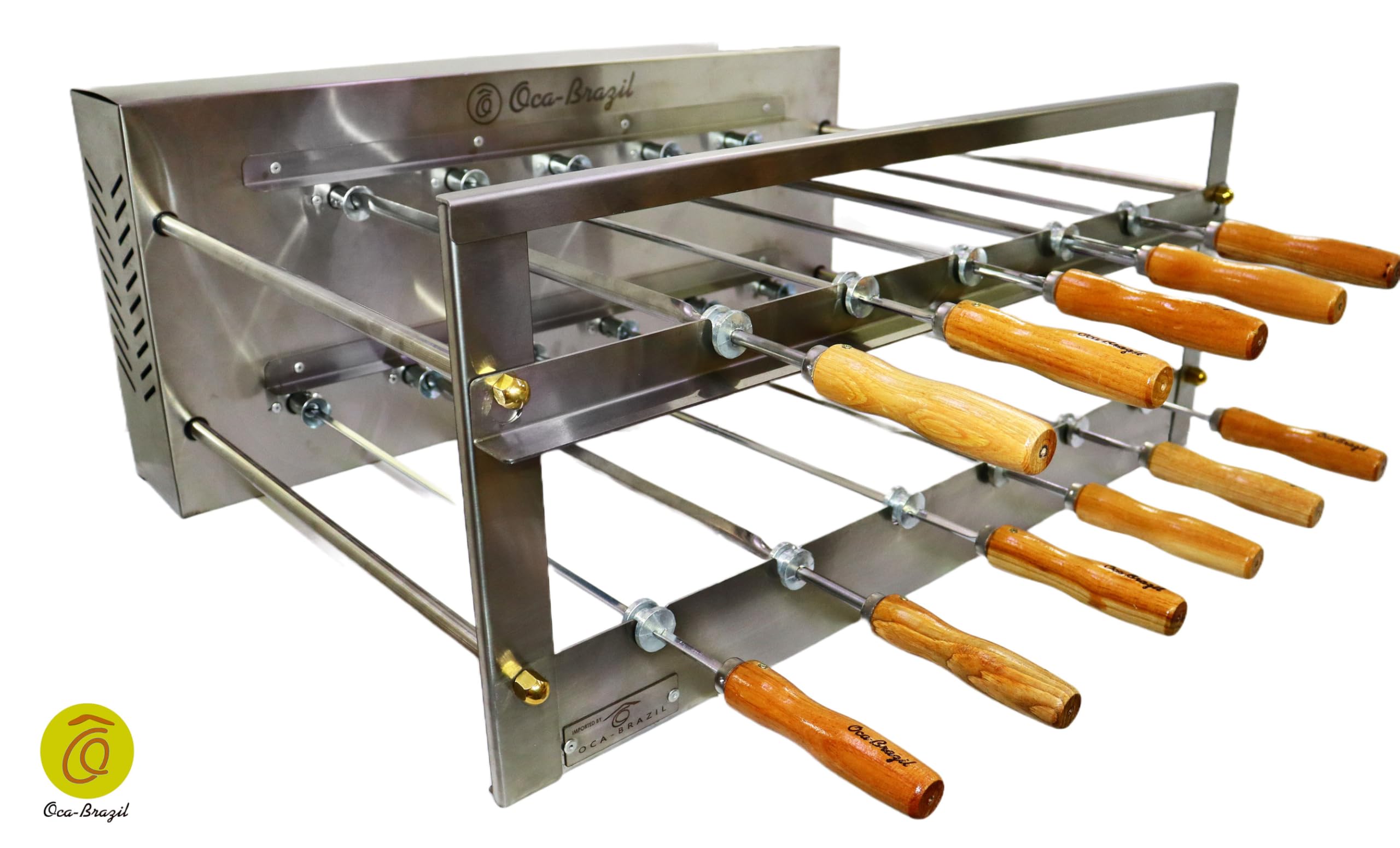 Brazilian BBQ Charcoal Grill - 11 Skewers - Rotisserie System - Oca-Brazil