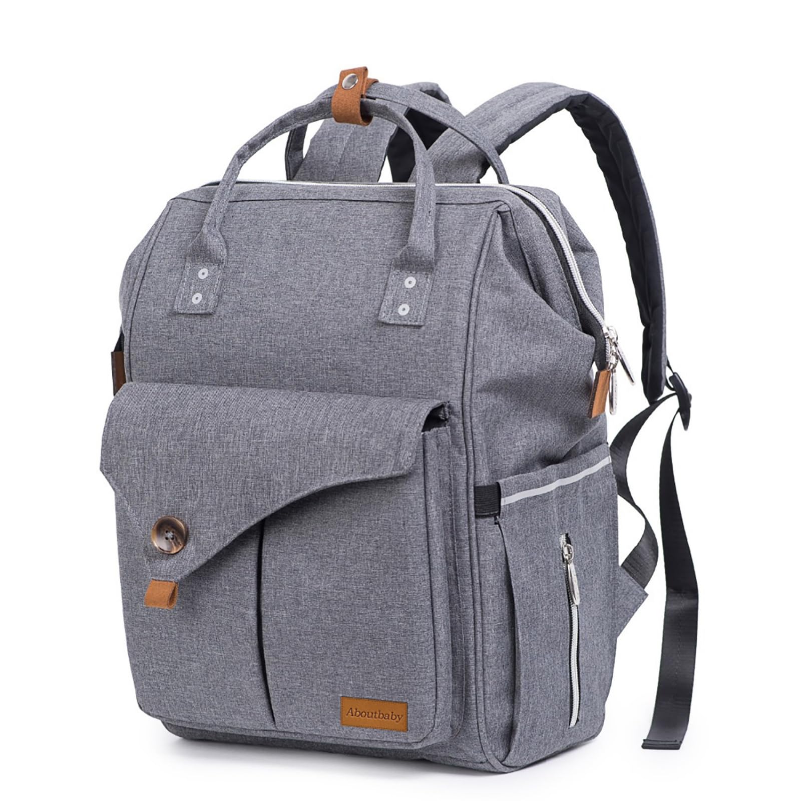 Zaino Fasciatoio Borsa Pannolini Zaino Neonato Zaino Maternità Borsa Cambio Impermeabile con Scomparti Dedicati Anteriore E Tasca Laterale Adatto a Nido Auto Passeggiate, Array, Grigio