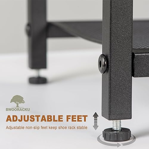 Miniatura 5 de Zapatero estrecho de 5 niveles con malla metálica densa, zapatero industrial duradero independiente para entrada de puerta delantera, pasillo,