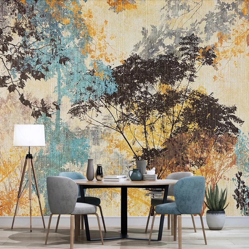 Affiche murale amovible design et grand papier peint mural 3D arbre coloré 250x175