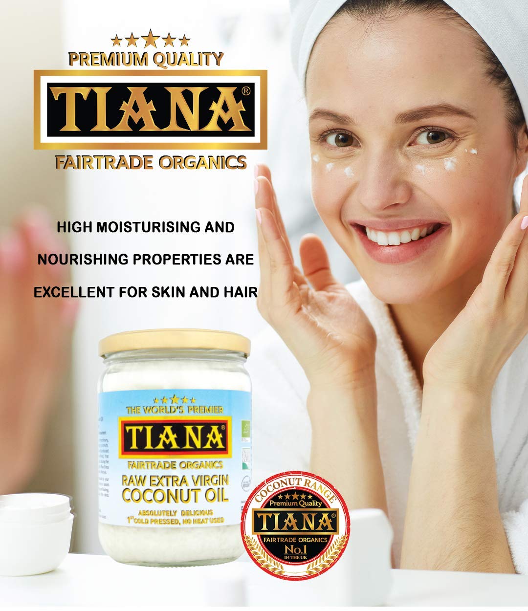 TIANA Fair Trade Organics Raw Extra Virgin Coconut Oil 500 ml