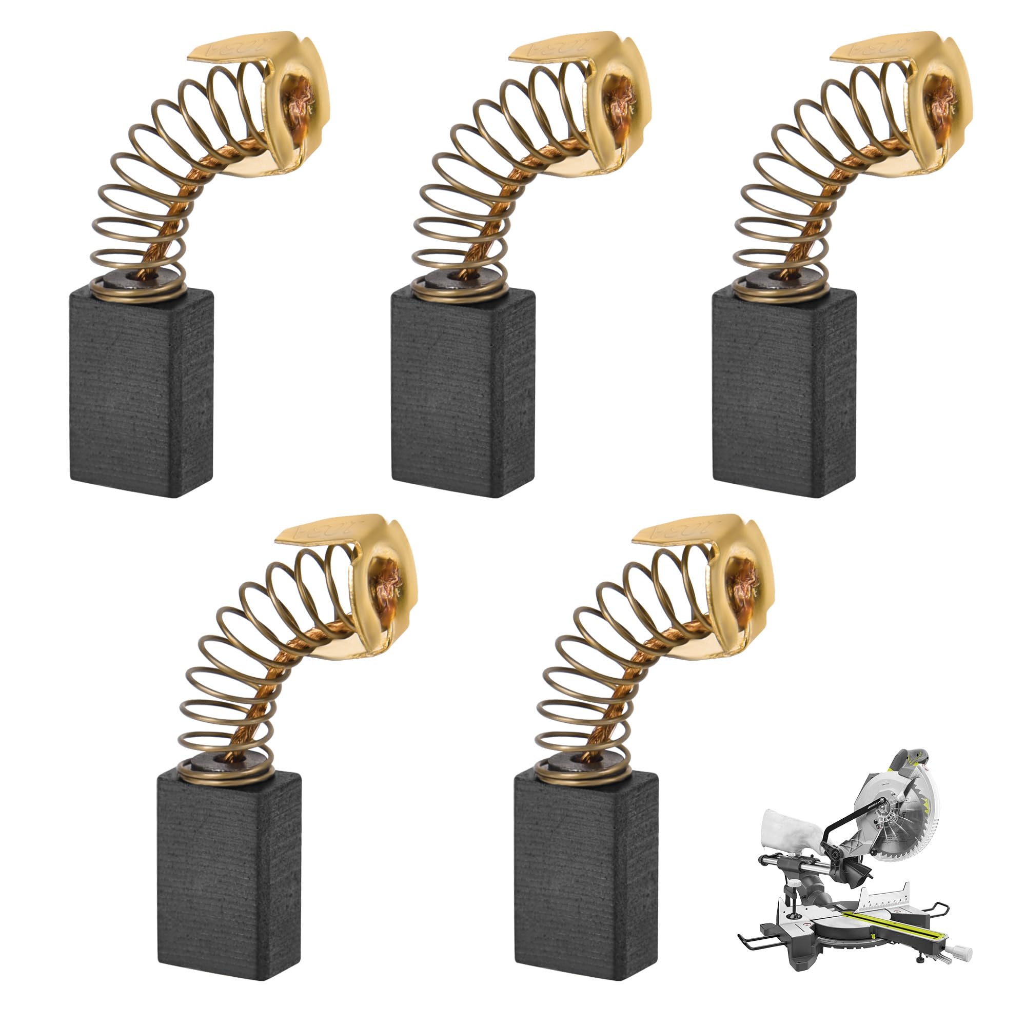 089006017092 Carbon Brush Replacement (5 Pack)，Carbon Motor Brushes Compatible with Ridgid Tile/Miter Saw Motor Brush Model R4040, R4041S, TS1344,