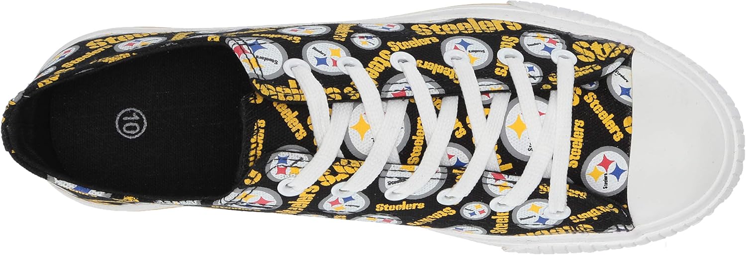 FOCO Pittsburgh Steelers NFL Womens Low Top Repeat Print Canvas Shoes - 9 - Image 8