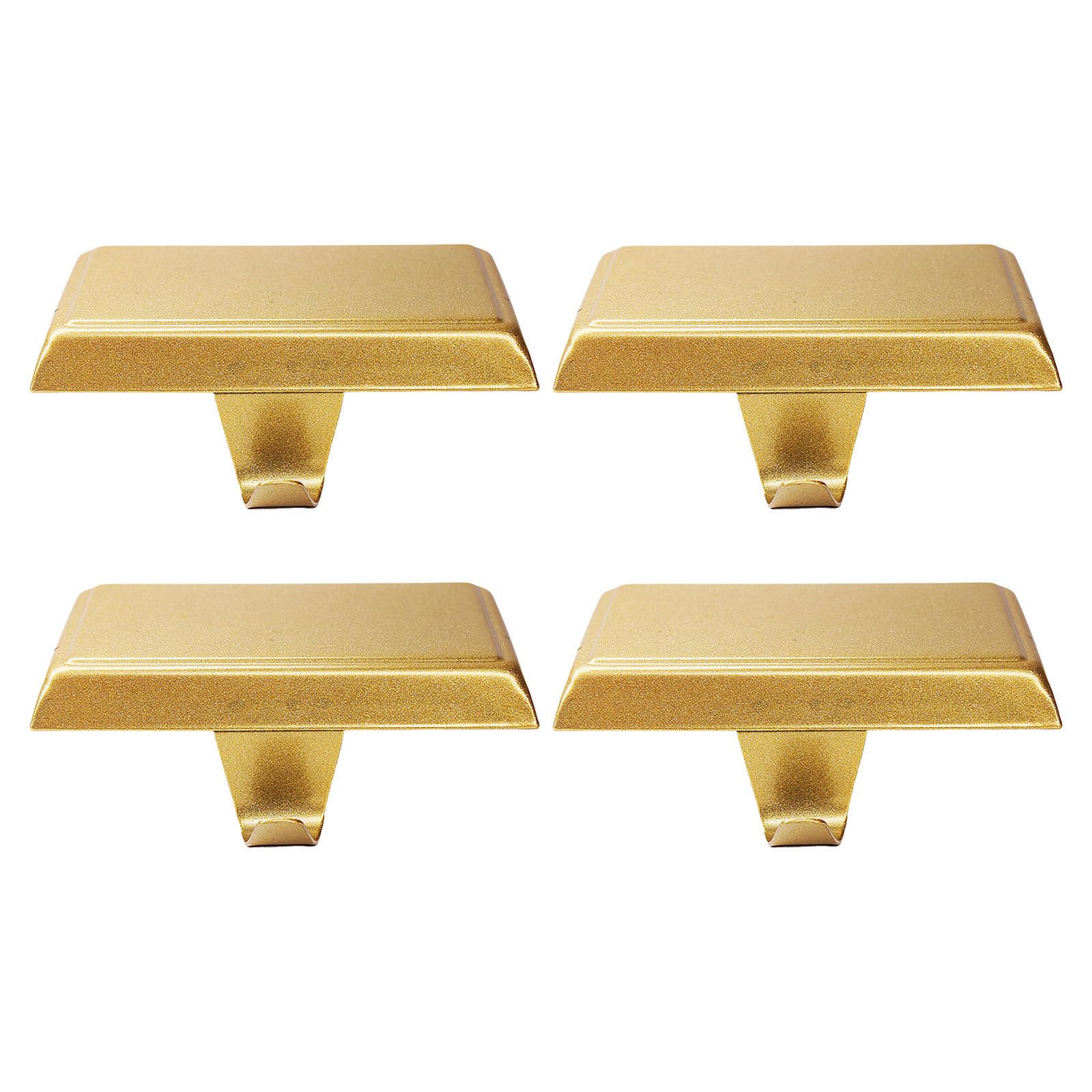 4 Pièces Porte-chaussette de Noël en Fer à Base Plate Dorée pour Cheminée
