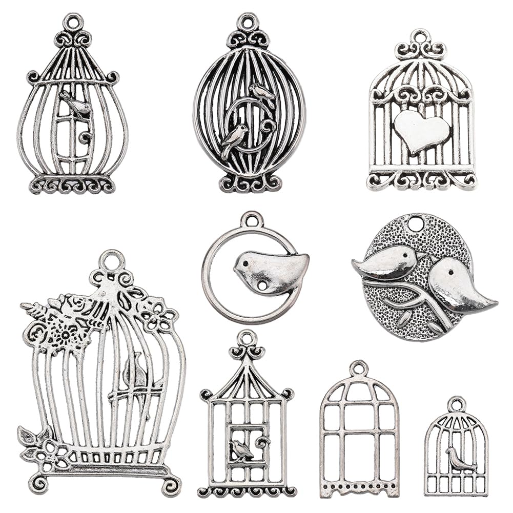 Breloque de cage à oiseaux et maison de printemps pour fabrication de bijoux DIY