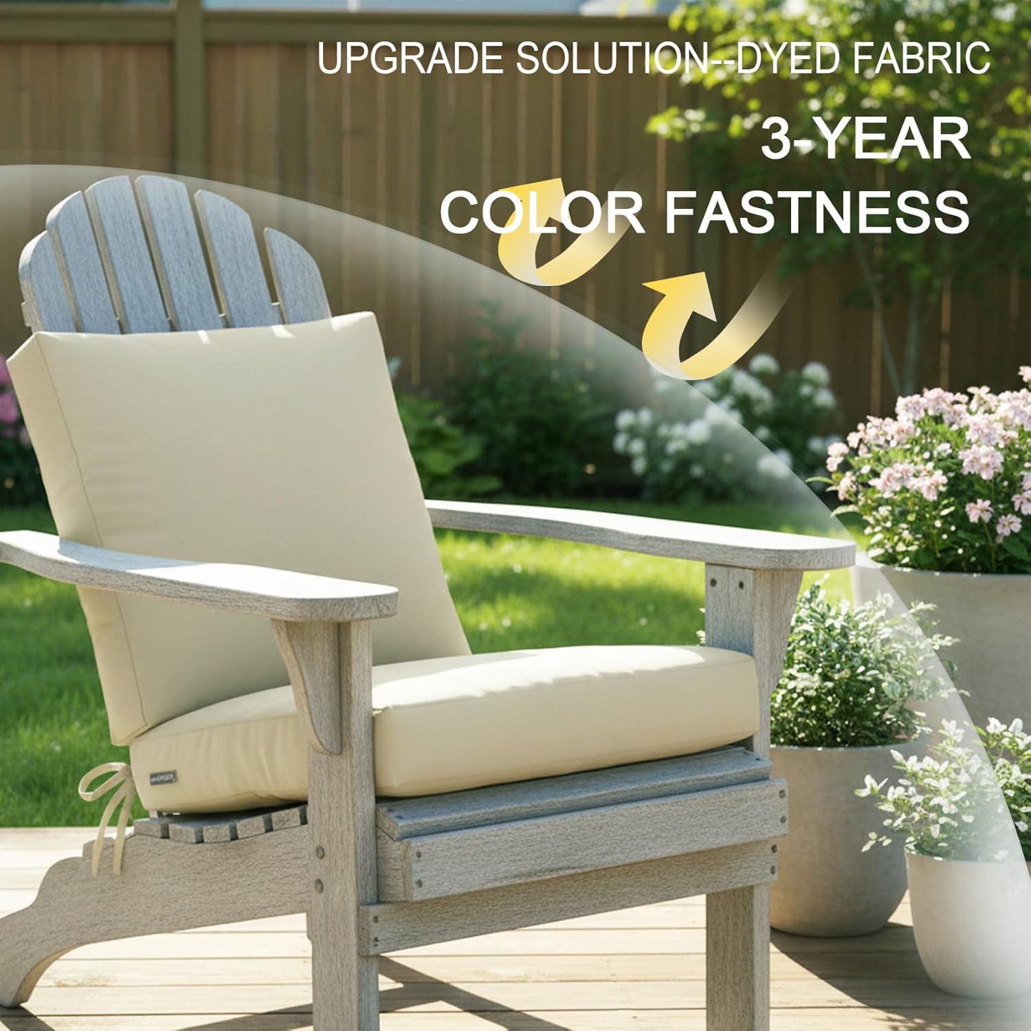 NettyPro Patio Chair Seat Cushion Covers Set 4, Waterproof Outdoor Furniture Cushion Slipcovers with Zipper and Tie, 20 x 20 x 2 Inch, Replacement Cover Only, Khaki