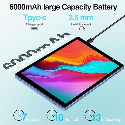 Miniatura 5 de Tablet PC Android 14 de 10 pulgadas, tabletas con 32 GB ROM 512 GB Expand, procesador de cuatro núcleos, WiFi 6, pantalla IPS HD de 10.1 pulgadas,