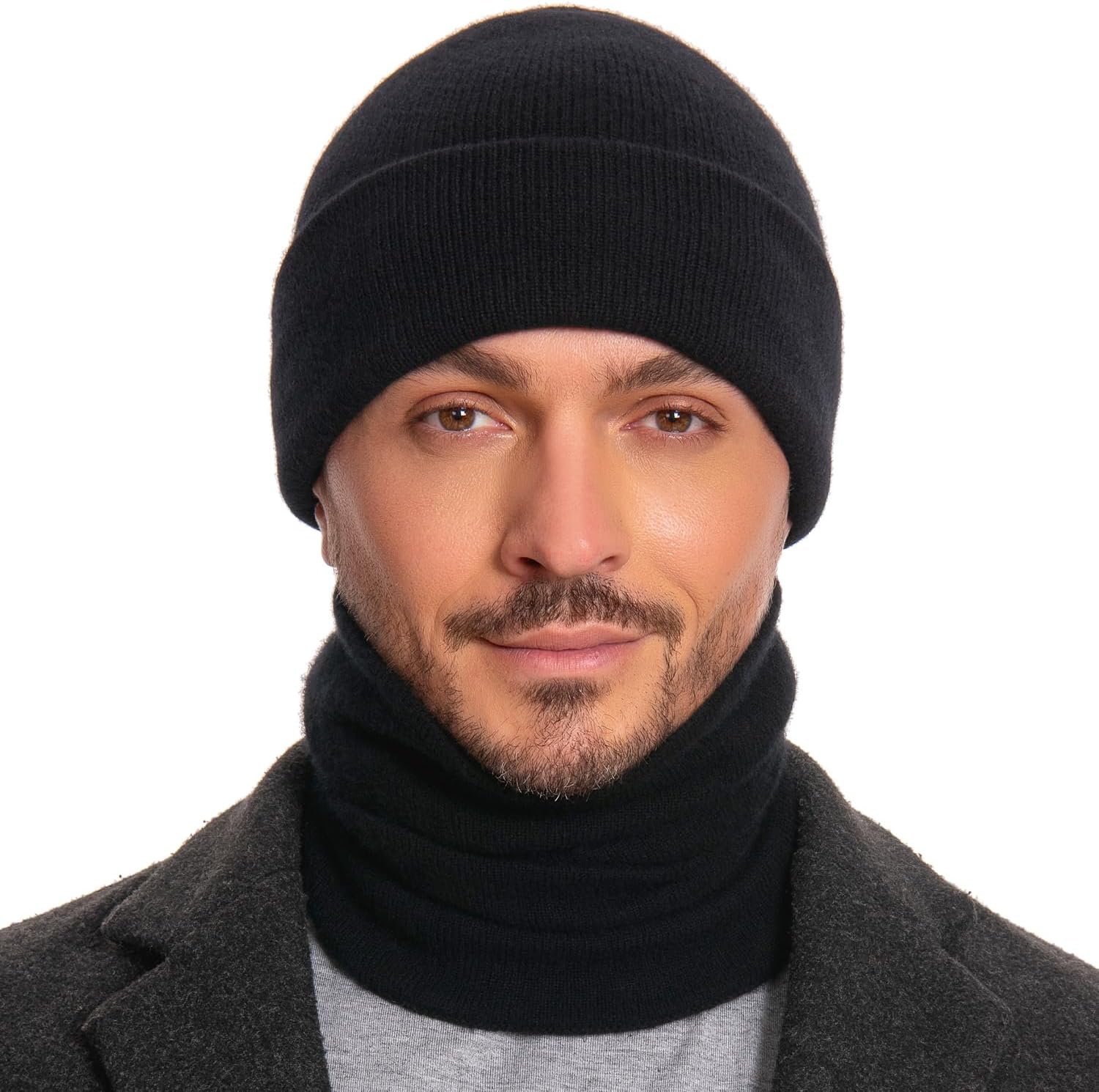100% Merino Wool Beanie for Men Women, Double Layer Knitted Winter Hat Toque Cuffed Snow Cap - Image 4