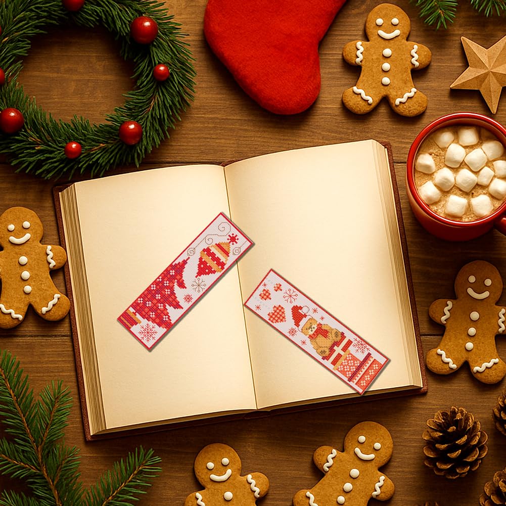 Christmas Cross Stitch Bookmark Kit - Beginner Friendly -6