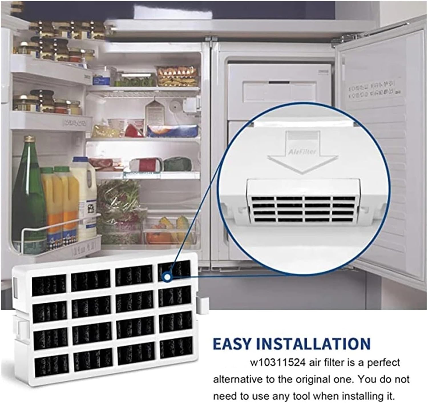 6 Pack Air Fresh Filter,Compatible For Whirlpool,W10311524 AIR1 W10315189 W10335147 Refrigerator Deodorization Filter Part