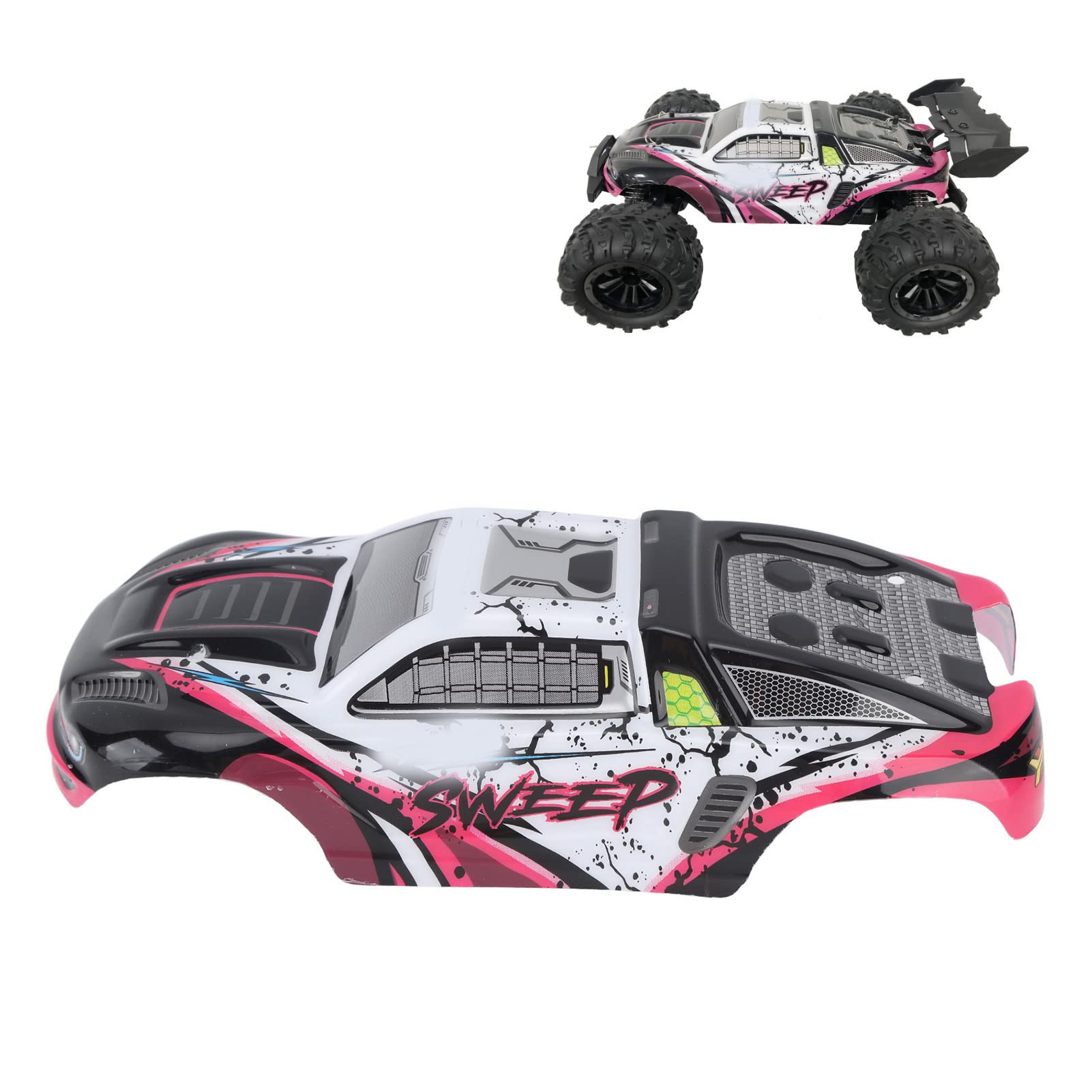 Scocca per Carrozzeria RC, Copertura per Carrozzeria RC di Dimensioni Accurate per SCY 16103PRO 1/16 RC Car con Bellissime Stampe (Rosso