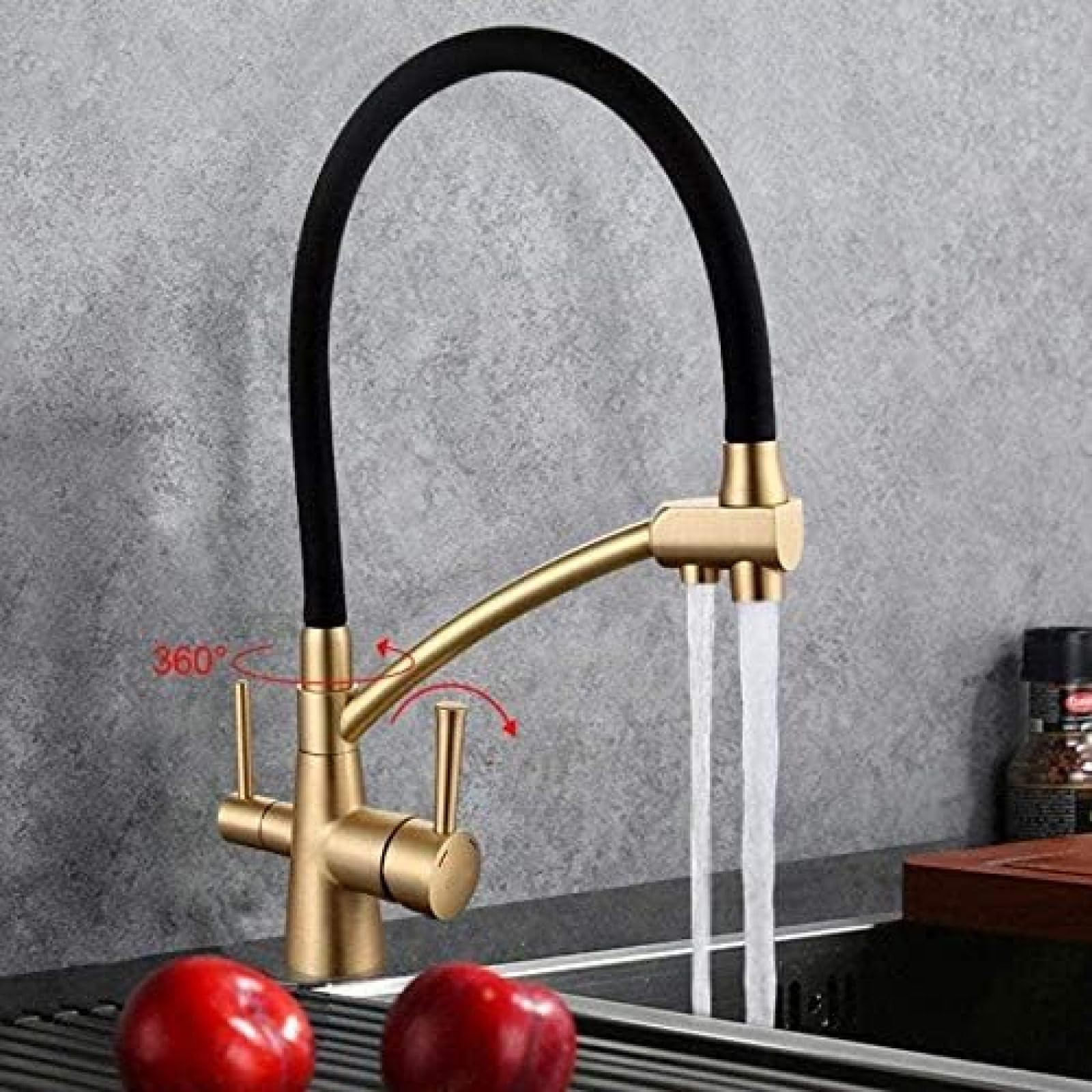 Faucet Black Mixer Kitchen Sink Faucet with Filter Water Purifier Faucet Brass Mixer for Drinking Water