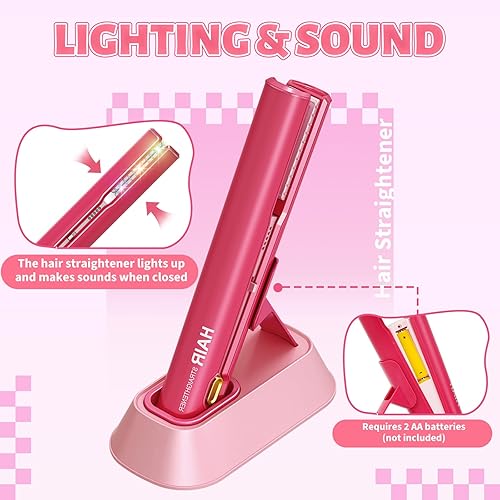 Miniatura 5 de Kit de peluquería de princesa para peluquería, juego de juguetes de maquillaje para niños pequeños. Incluye secador de pelo, rizador, espejo.