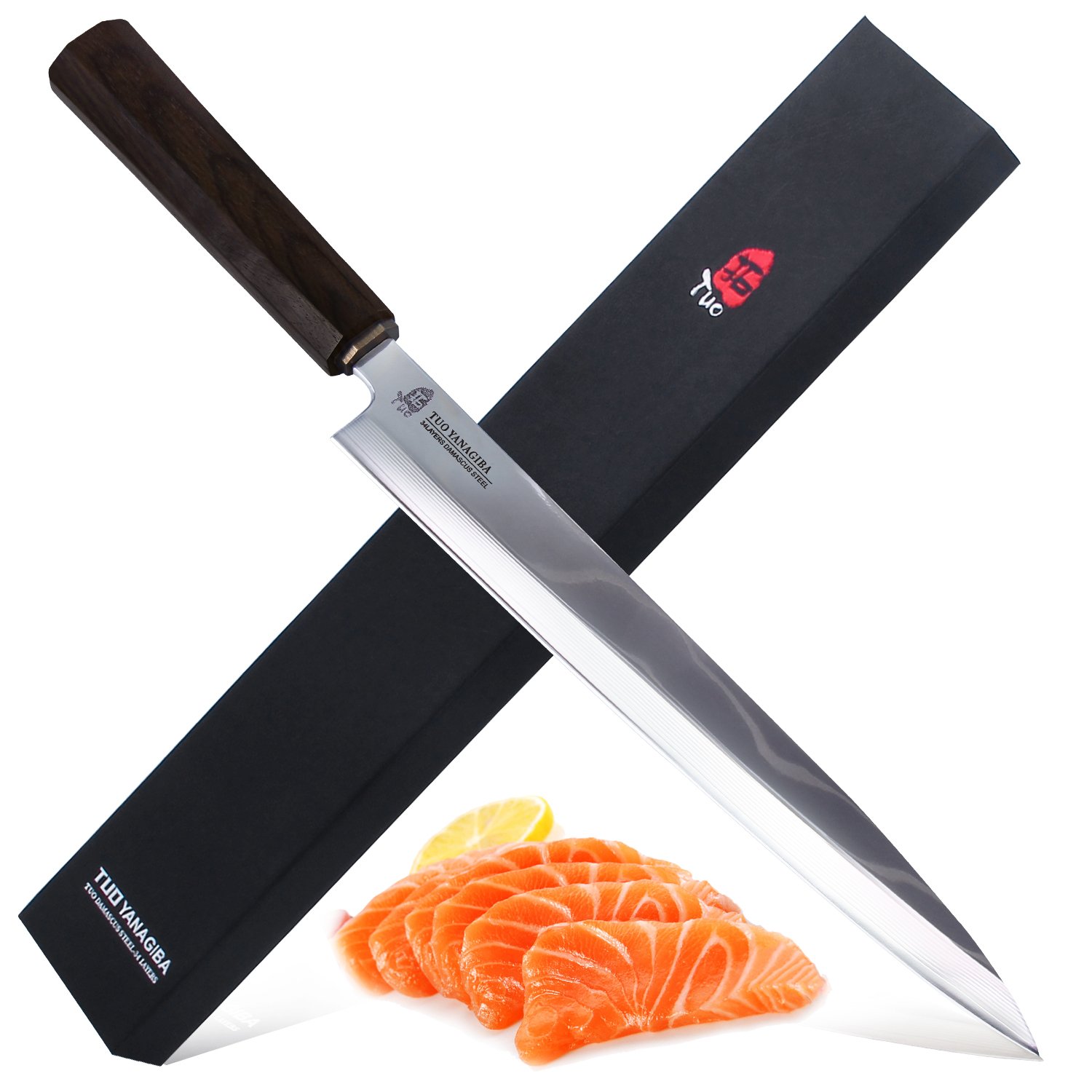 Yanagiba Slicing Knife 10.5"TUO Cutlery Sashimi Sushi Fish Knife Japanese Damascus Stainless