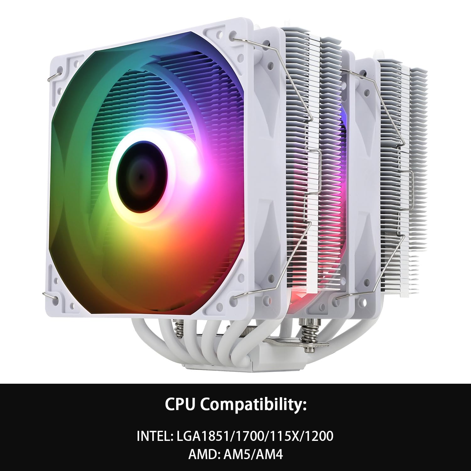 TR -Peerless Assassin 120 SE White ARGB CPU Cooler, 6 Heat Pipes AGHP Technology, Dual Tower e Dual PWM Fans, 155mm High, Computer CPU Cooling per AMD: AM4 AM5/Intel LGA 1700/1150/1151/1200