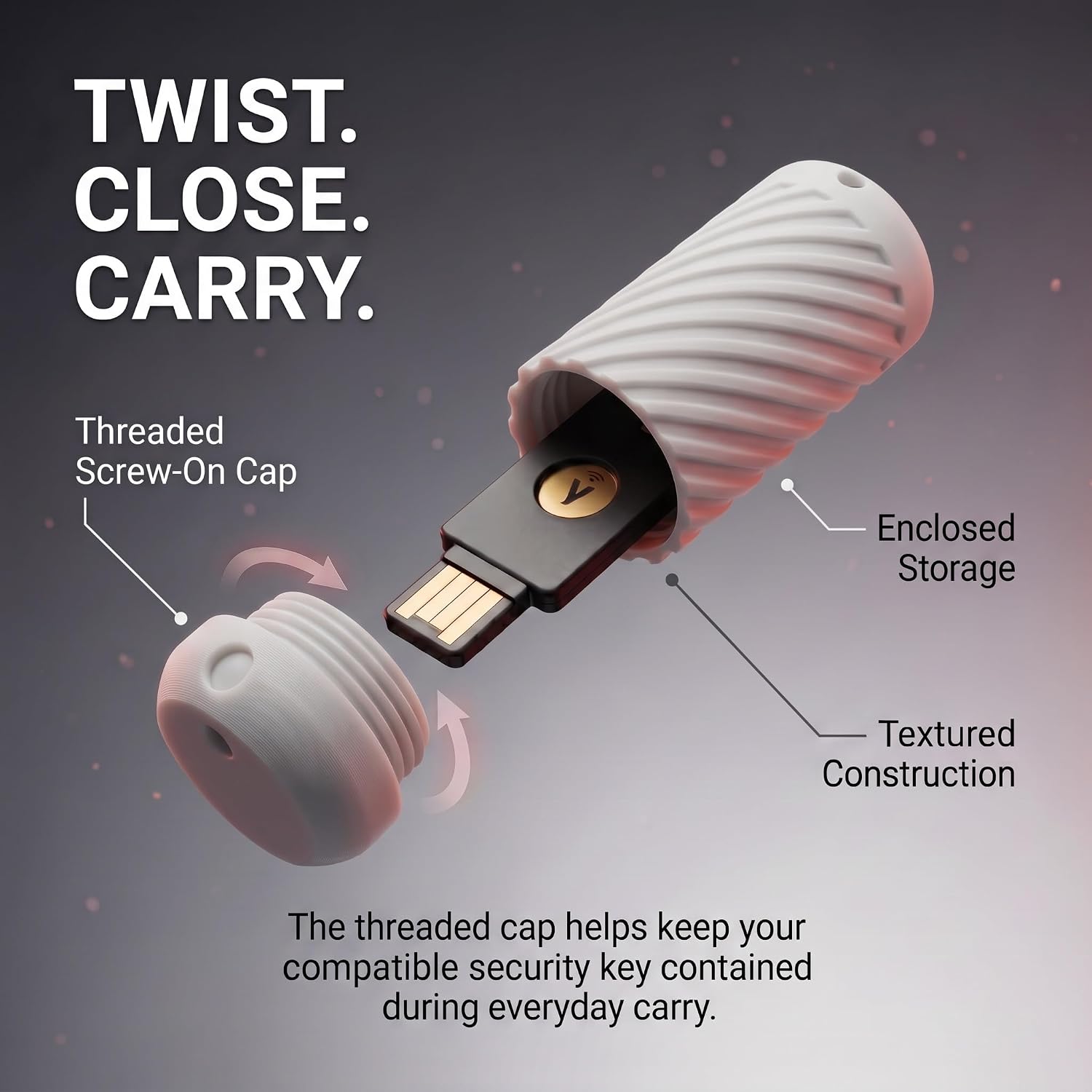 NFC Security Key Case for 2 Passkeys, White image 2