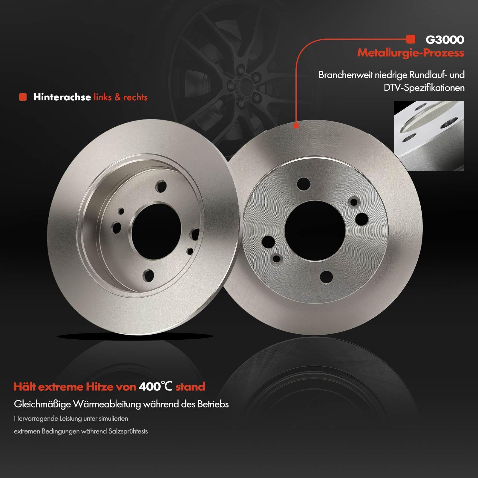 Frankberg Klocki hamulcowe tarcze hamulcowe kompatybilne z i10 2019-2025 Rear Brake Rotors + zestaw 2 par zamienników # 583021RA30