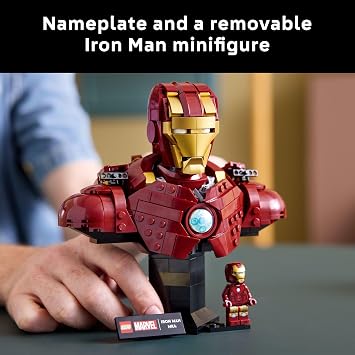 LEGO Marvel Iron Man MK4 Bust - Building Kit for Adults, Ages 18+ Includes Iron Man Minifigure - Collectible Model for Super Hero Fans - Gift for Men and Women - 76327