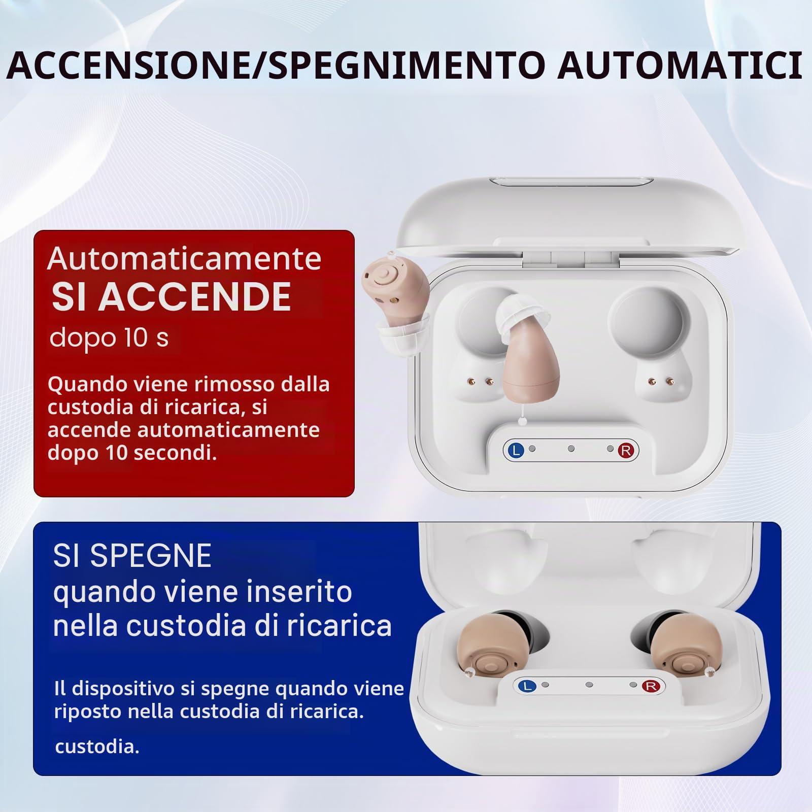 JINGHAO Amplificatore Suono Ricaricabile Invisibile Con Portatile Cassa Di Ricarica Set di 2 (Beige)