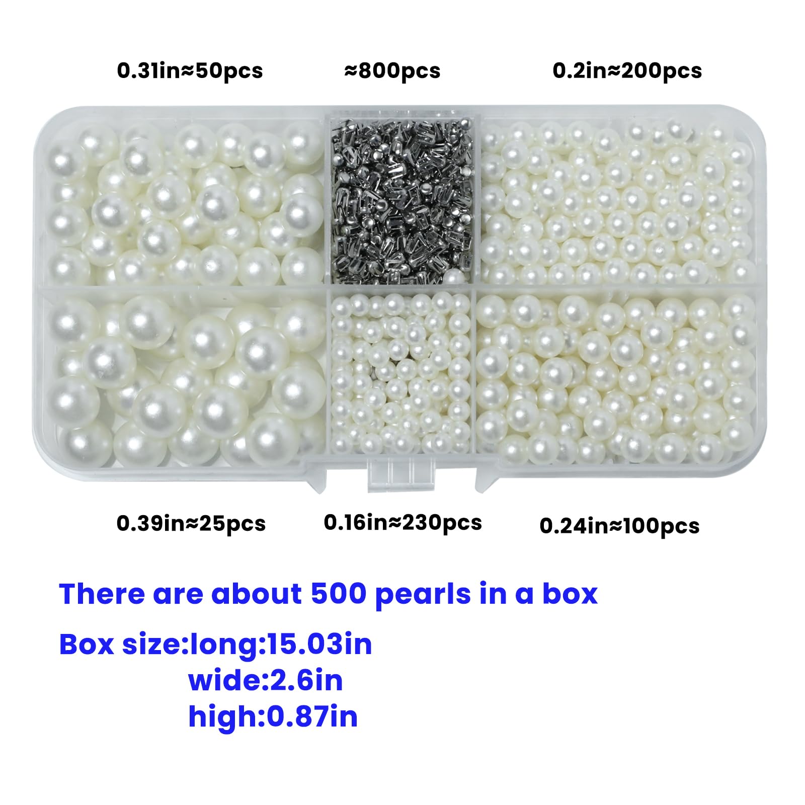 Condition photo showing New/Like New for 1400 Pcs Pearl Setting Machine Accessories Pearl Beads Set with Rivet Studs Set, No Hole Imitation Round Pearls Beads for DIY Crafts and Decoration (5 Sizes)