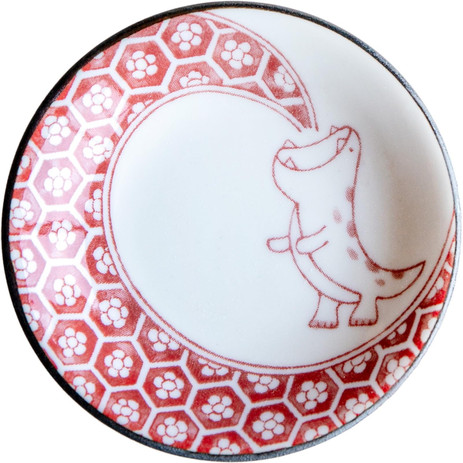 Edokko Dinosaur Red Flame Small Plate