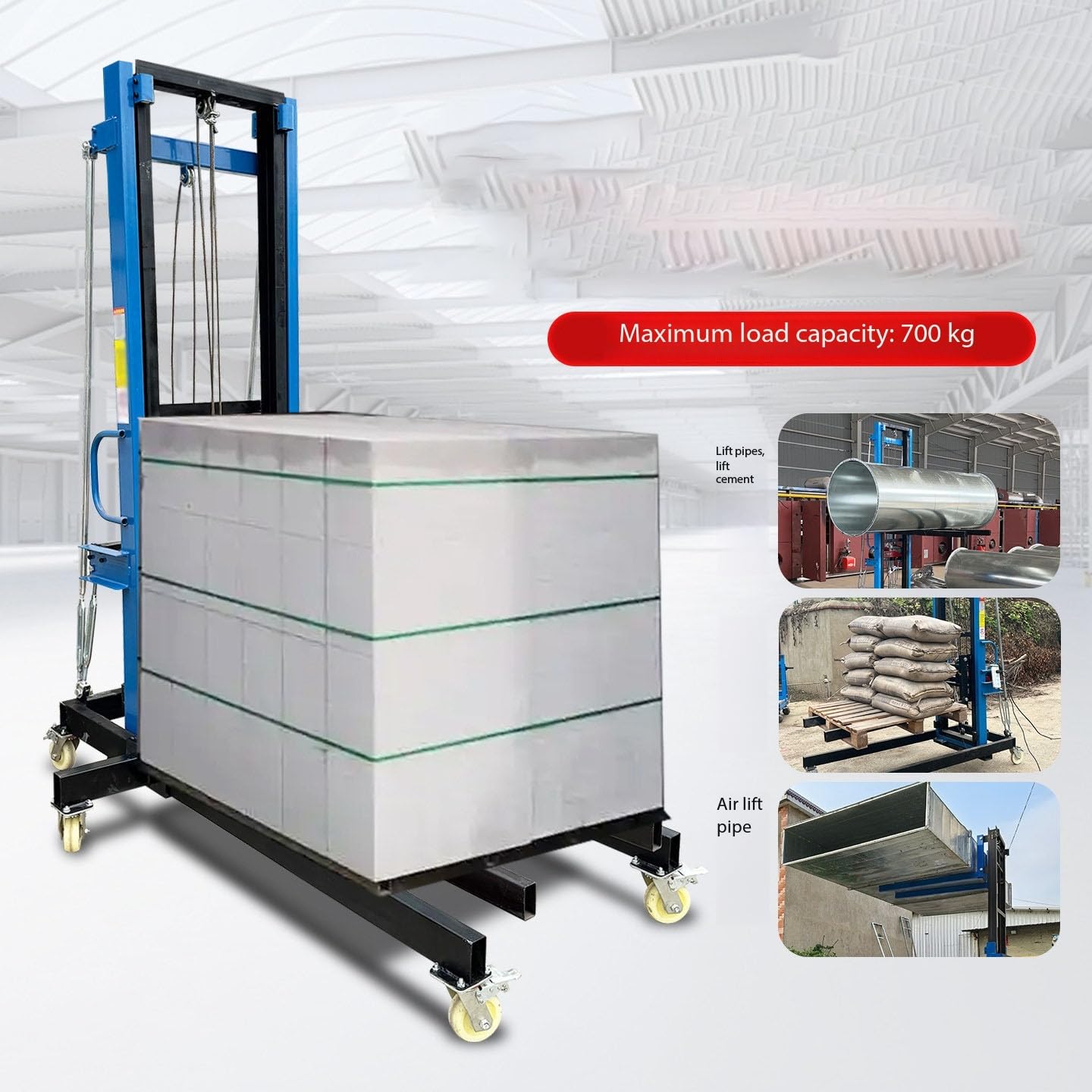 Hubarbeitsbühne Rollender Bauaufzug, Materialaufzug for Kanäle, Plattenziegel Lastenaufzug