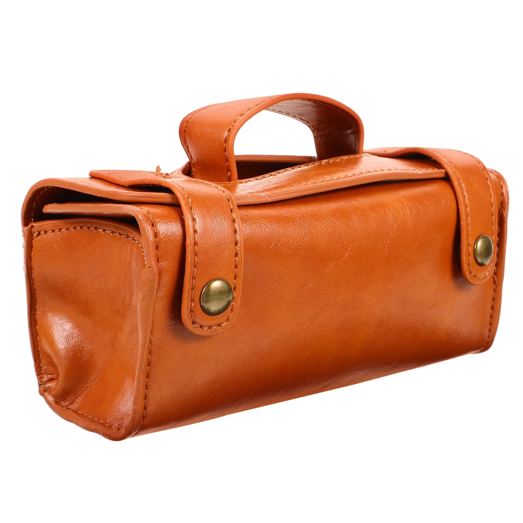 Neceser Organizador para Hombre de Material Sintético PU Marrón Múltiples Compartimentos Portátil para Viaje y Uso Diario
