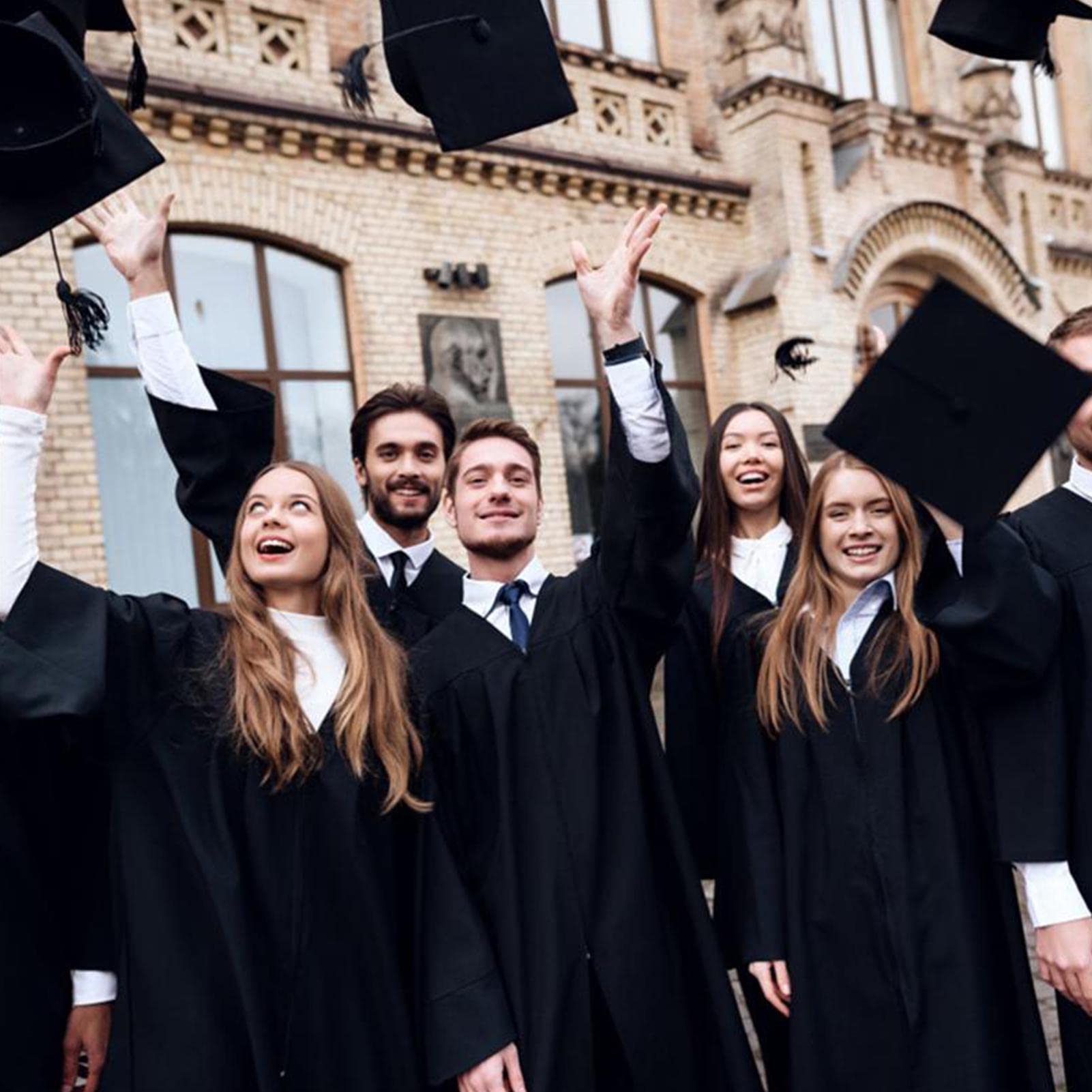Toga y Birrete de Graduación, Vestido de Graduación con Colgante de Borla para Hombres y Mujeres