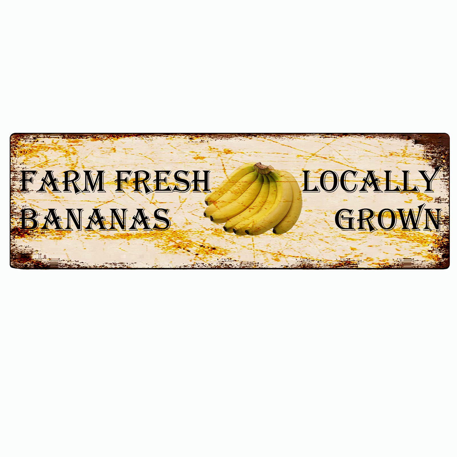 Farm Fresh Bananas Retro Tin Signs Aluminum Metal Sign for Kitchen Home Garden Wall Bar Cafe Decor 4x16 Inch