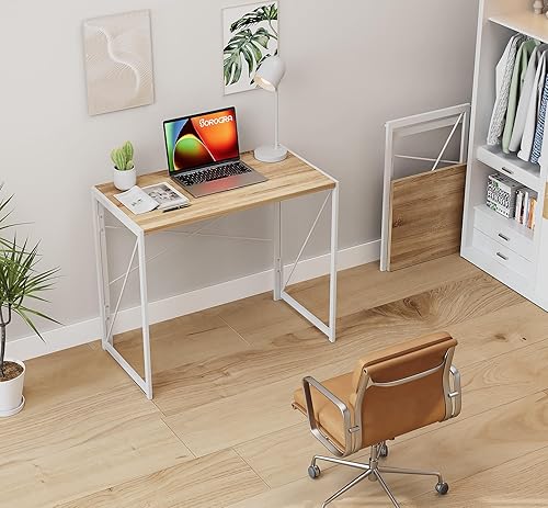 Miniatura 15 de Coavas Escritorio plegable pequeño de 39.4 pulgadas, escritorio de computadora plegable que ahorra espacio para dormitorio, oficina en casa,