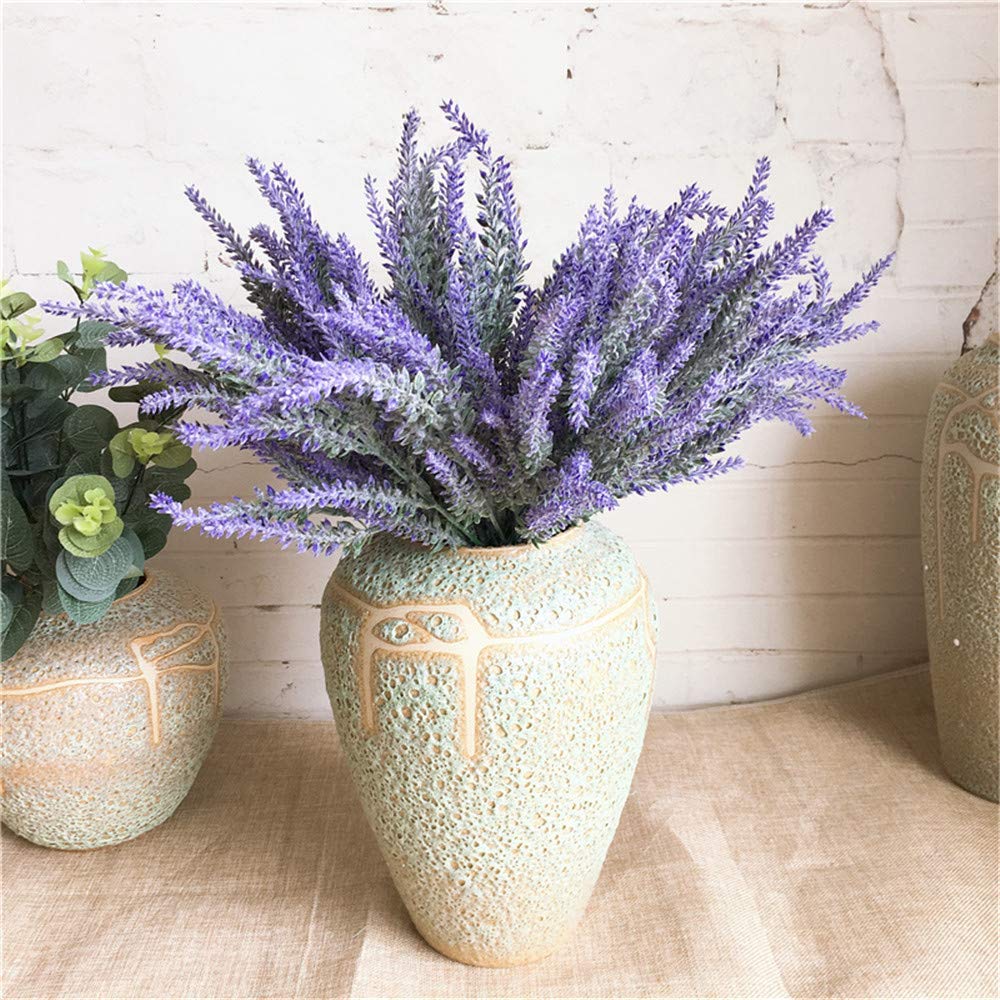 Fleur Artificielle Romantique Provence Lavande Décorative en Plastique Fleurs Artificielles Grain De Plantes Aquatiques pour La Maison De Mariage Décoration Dix Pièces 36cm